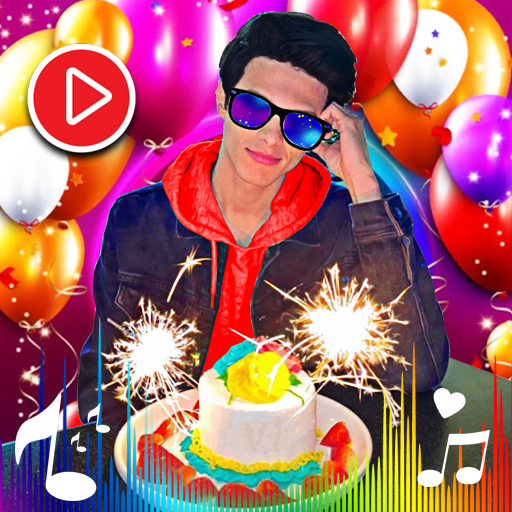 Happy birthday video maker logo