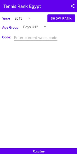 Android application Tennis Rank Egypt screenshort