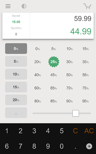 Screenshot of Shopping Percent Calculator