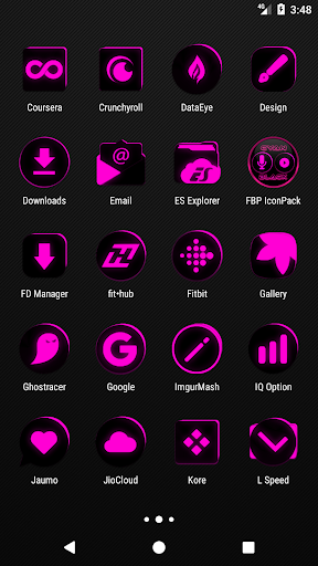 Flat Black and Pink Icon Pack Screen 3