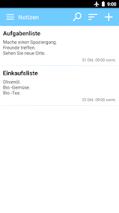 Notizbuch, Notizen Screenshot