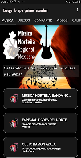Android application Música Norteña screenshort