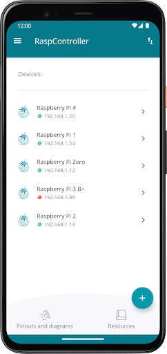 Android application RaspController screenshort