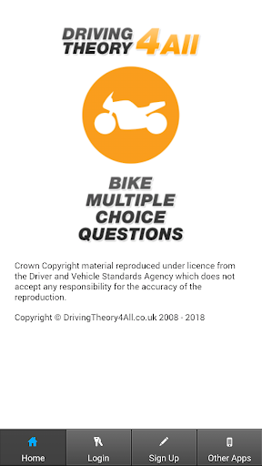 Android application DT4A Bike Theory Test 2019 screenshort
