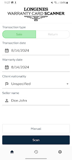 Android application Longines Warranty screenshort