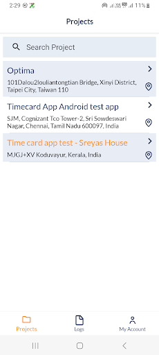Android application Linarc Timecard screenshort
