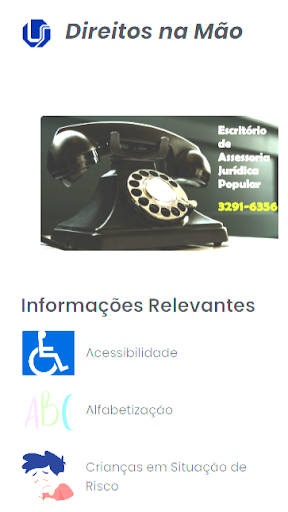 Android application Direitos na Mão screenshort