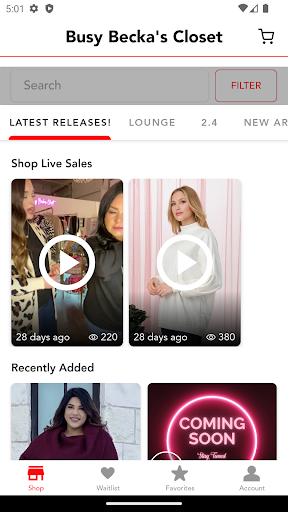 Android application Busy Becka's Closet screenshort