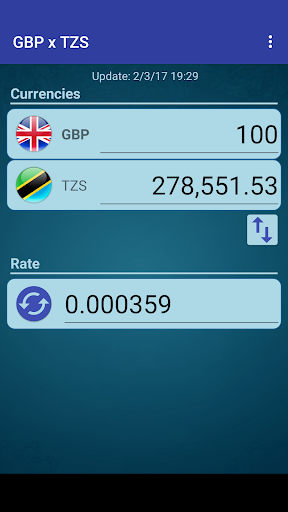 Android application Pound GBP x Tanzanian Shilling screenshort