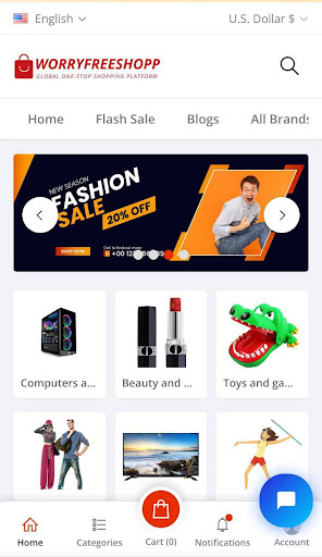 Android application WorryfreeShopp screenshort