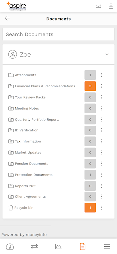 My Aspire Wealth Portal Screen 2