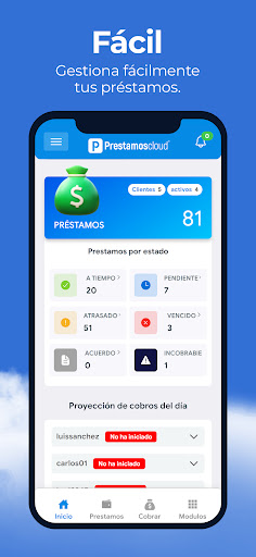 Android application Préstamos CLOUD screenshort