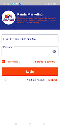 Android application Kamla Marketing screenshort