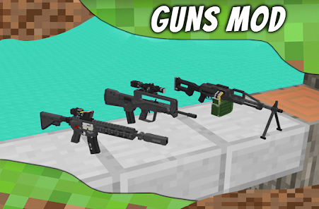 Captura 3 Mod Guns for MCPE. Weapons mod android