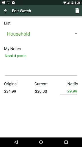NotifyPrice Screen 3