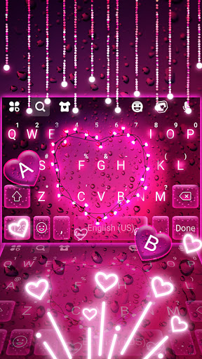 Neon Streaks Heart Keyboard Ba Screen 3