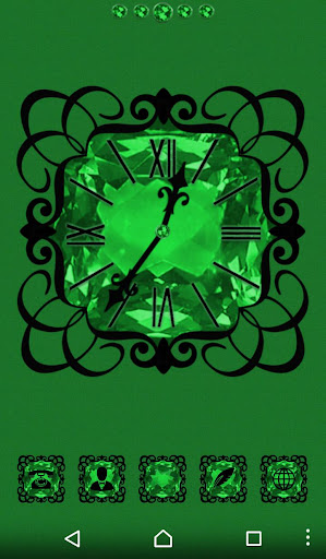 Green Diamond Clock Widget Screen 2