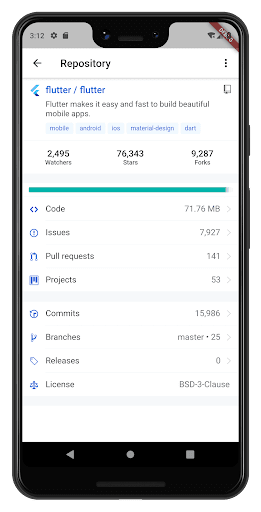Android application GitClient screenshort