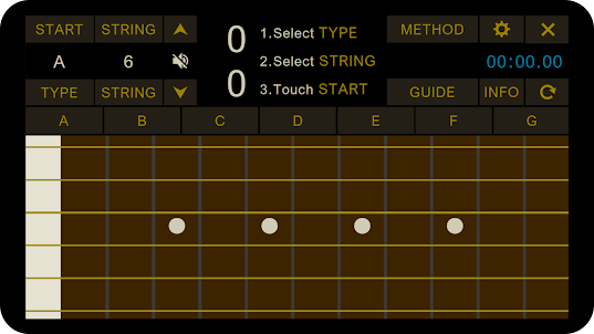 ギターの指板上の音を暗記するアプリ-ククノート