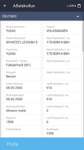 Android application dk Skoðun screenshort