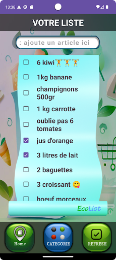 EcoList : liste de course Screen 2