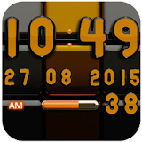 Digi Clock Black Orange widget icon