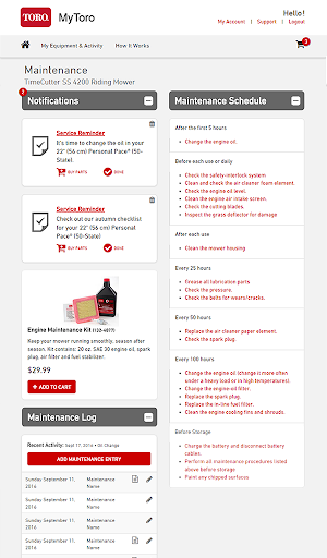 MyToro screenshot