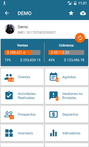 Android application Pedidos Móviles screenshort