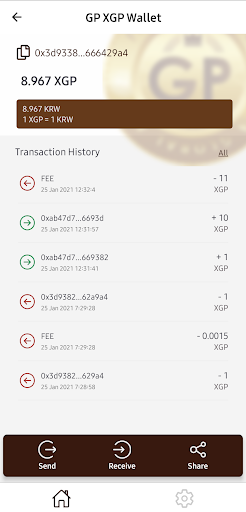 Android application GP WALLET screenshort