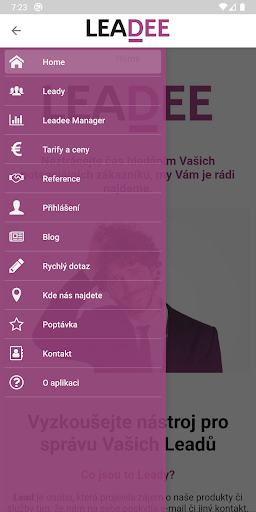 Android application Leadee screenshort