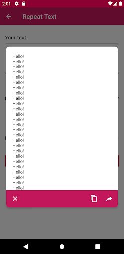 Tttt: Text Repeater Screen 3