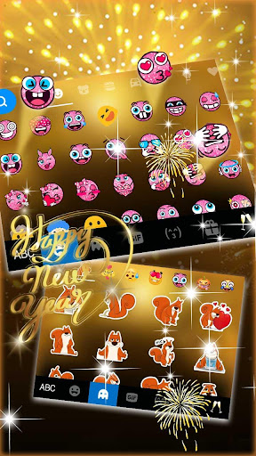 Gold 2018 New Year Keyboard Th Screen 2
