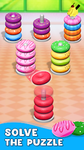 Hoop Stack - Donut Color Sort