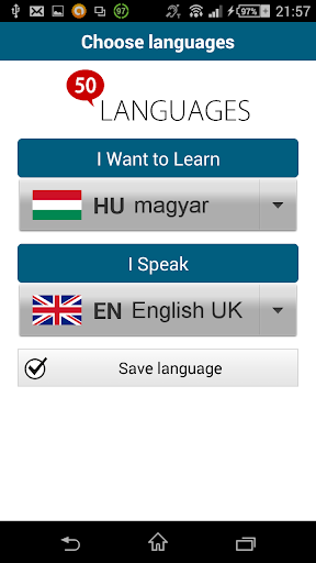 Screenshot of Learn Hungarian - 50 languages