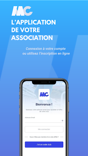 Android application MonClub screenshort