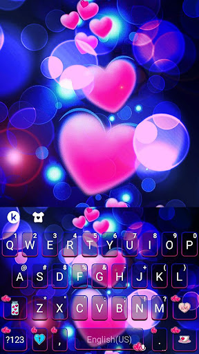 Android application Pink Glow Hearts Theme screenshort