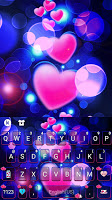 screenshot of Pink Glow Hearts Theme