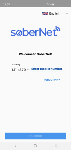 Android application SoberNet (Remote Alcohol Contr screenshort
