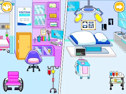 米加小鎮:醫院世界兒童公主醫生芭比夢幻屋照顧寵物懷孕遊戲