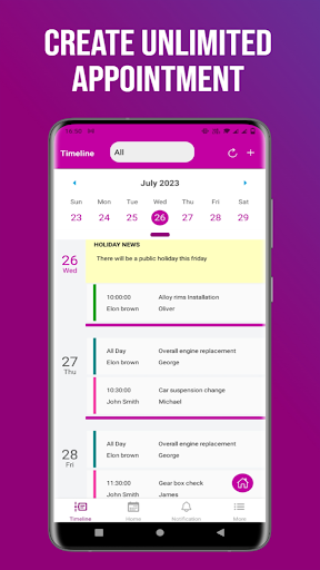 Android application Bscheduled screenshort