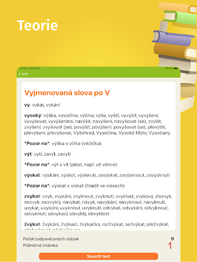 Screenshot of Czech grammar