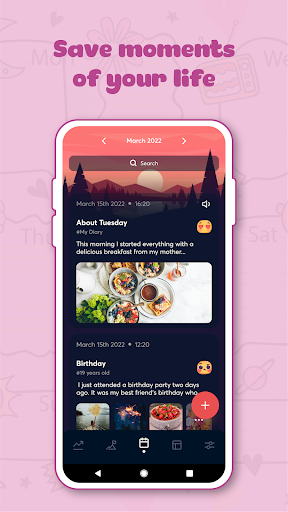 Diary with text, audio, video Screenshot 2 - AppWisp.com