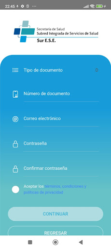Subred Sur App Screen 2