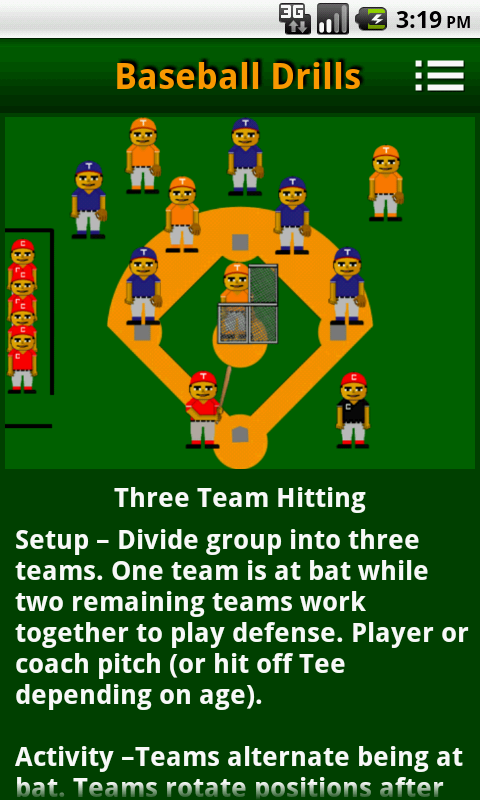 Android application Baseball Coaching Drills screenshort