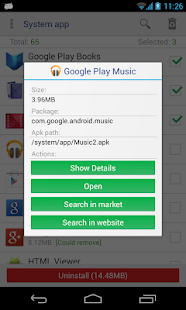 System app remover Screenshot