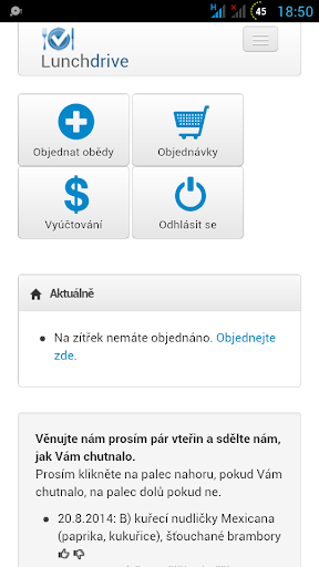 Android application LunchDrive screenshort