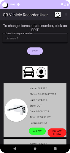 QR Vehicle Recorder-User Screen 3