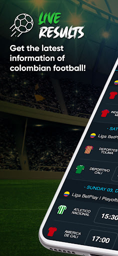 Android application Colombian Football screenshort