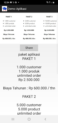 Android application Demo Aplikasi screenshort