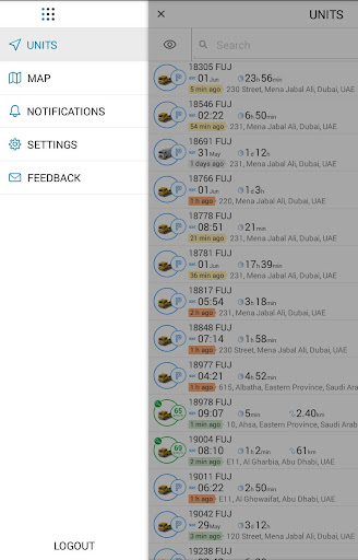 Android application LS2A Tracker screenshort